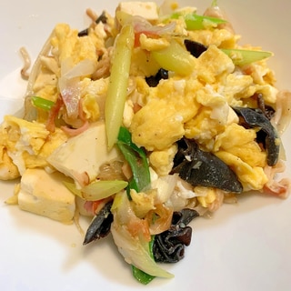 ふんわり卵と豆腐の長ネギ中華風味